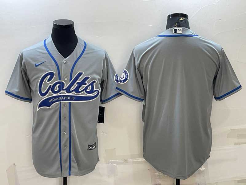 Men%27s Indianapolis Colts Blank Grey Cool Base Stitched Baseball Jersey->indianapolis colts->NFL Jersey
